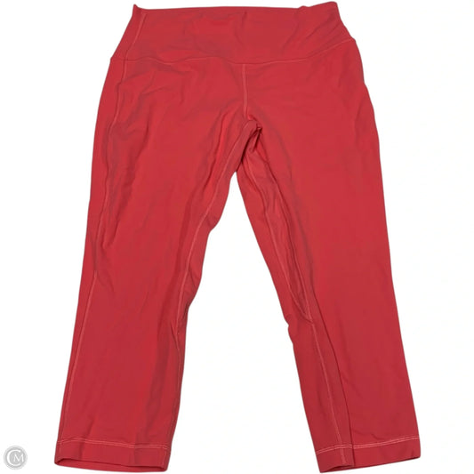 Athletic Leggings By Lululemon In Pink, Size: L