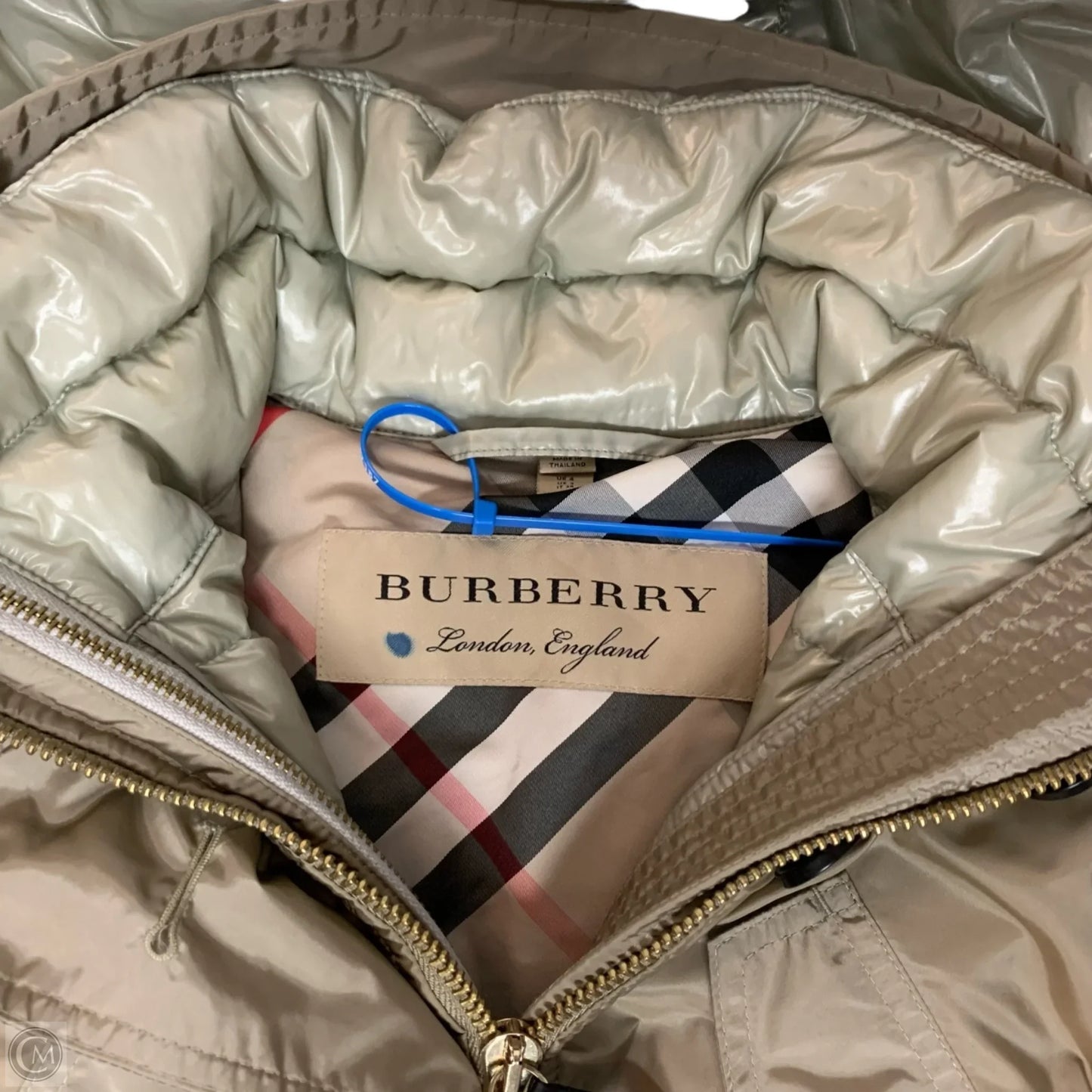 Coat Luxury Designer By Burberry In Brown, Size: Xs