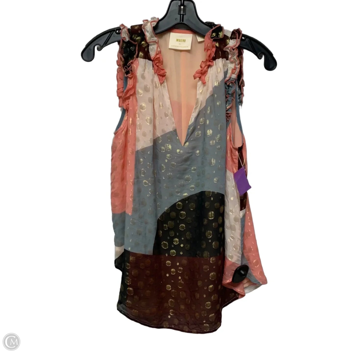 Blouse Sleeveless By Maeve In Peach, Size: S