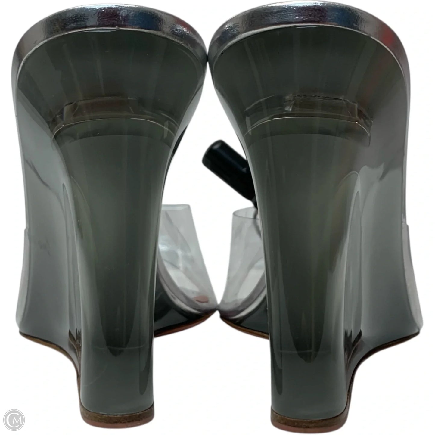 Sandals Heels Wedge By Amina Muaddi In Clear, Size: 10