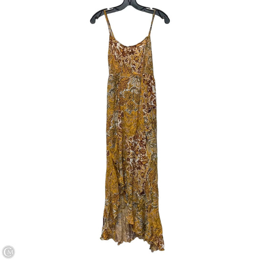 Dress Casual Midi By Free People In Brown & Yellow, Size: Xs