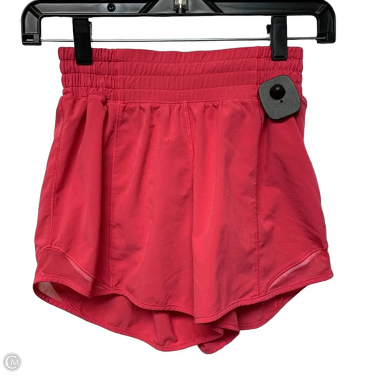 Athletic Shorts By Lululemon In Pink, Size: Xs