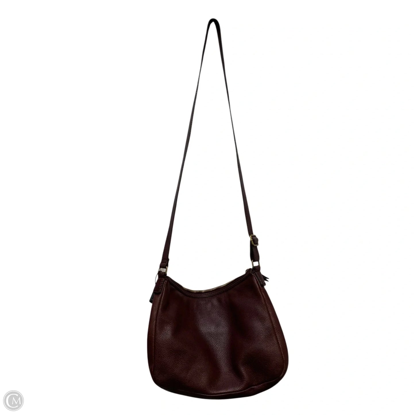 Handbag Leather By Fossil, Size: Medium