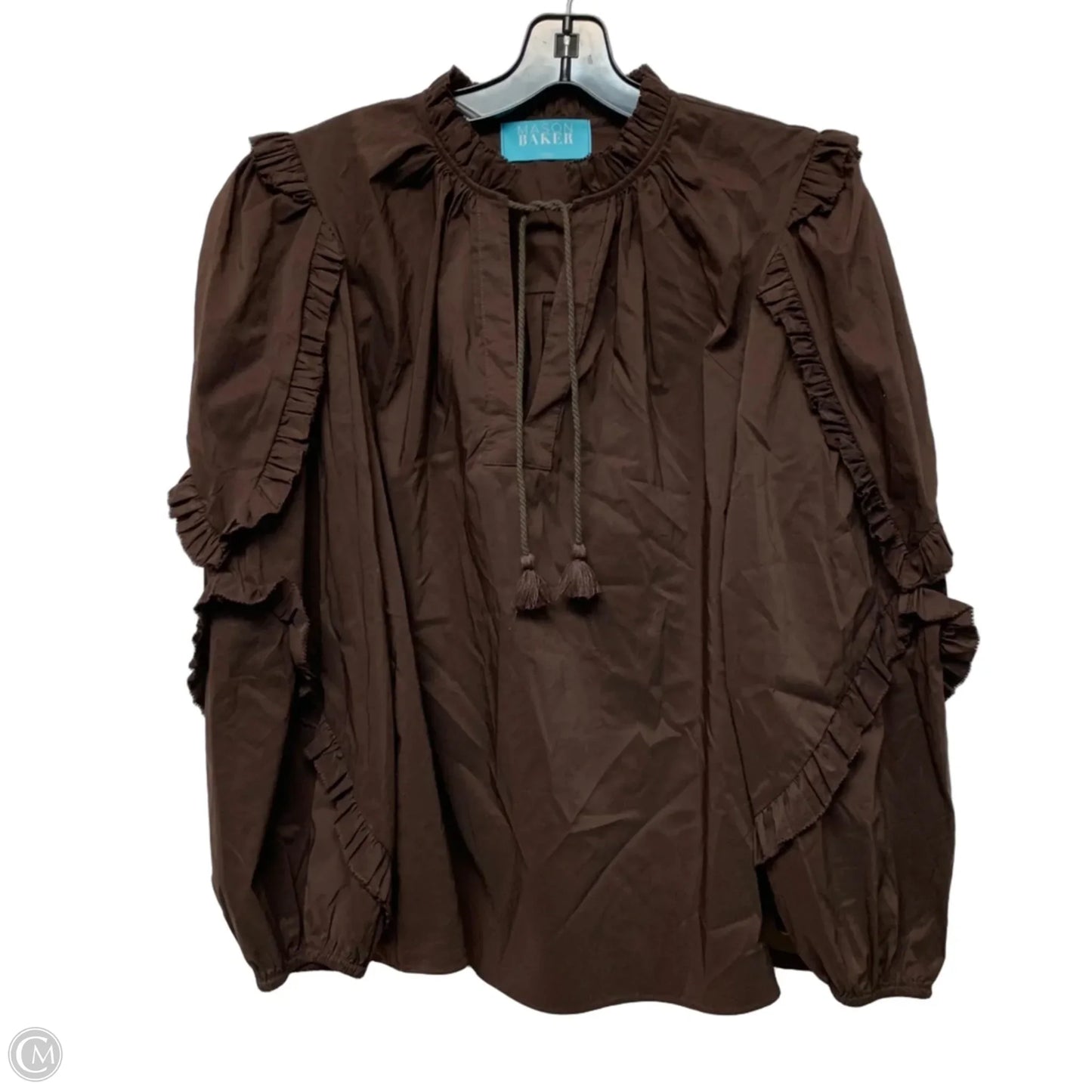 Top Long Sleeve By Mason Baker In Brown, Size: L