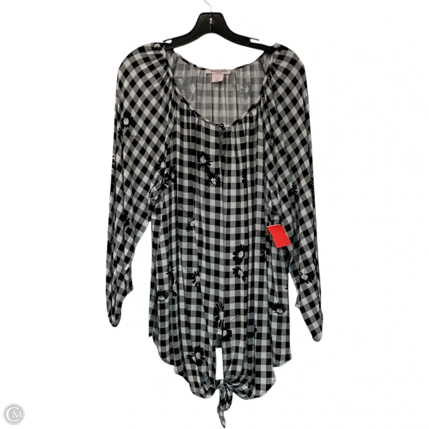 Top Long Sleeve By Allison Daley In Black & White, Size: 1x