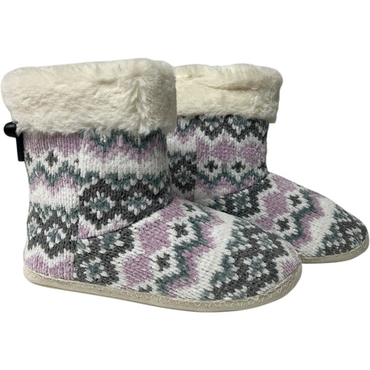 Boots Ankle Flats By Wayland Square In Grey & Purple, Size: