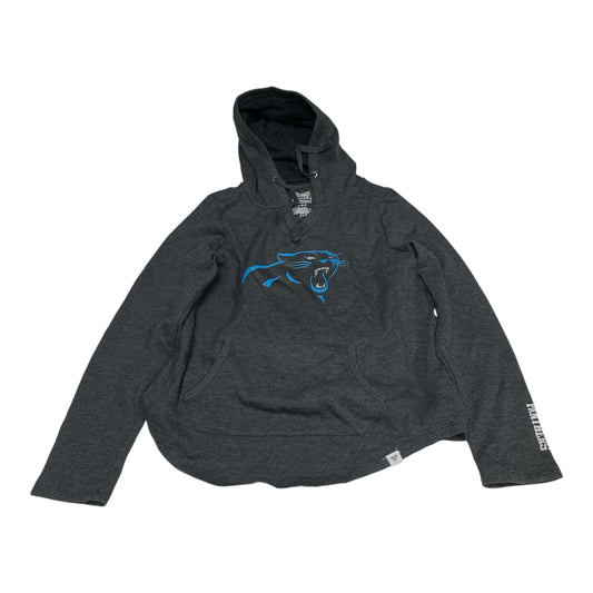 Athletic Sweatshirt Hoodie By Nfl In Grey, Size: M