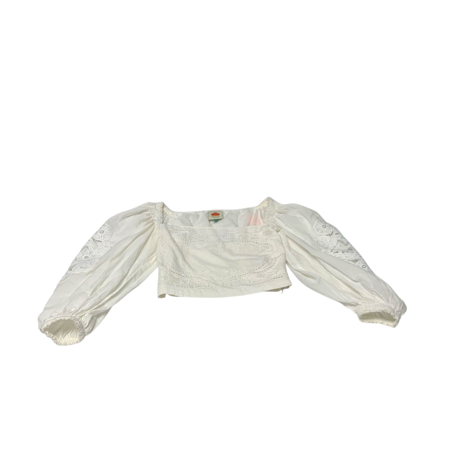 Top Long Sleeve Designer By Farm Rio In White, Size: S