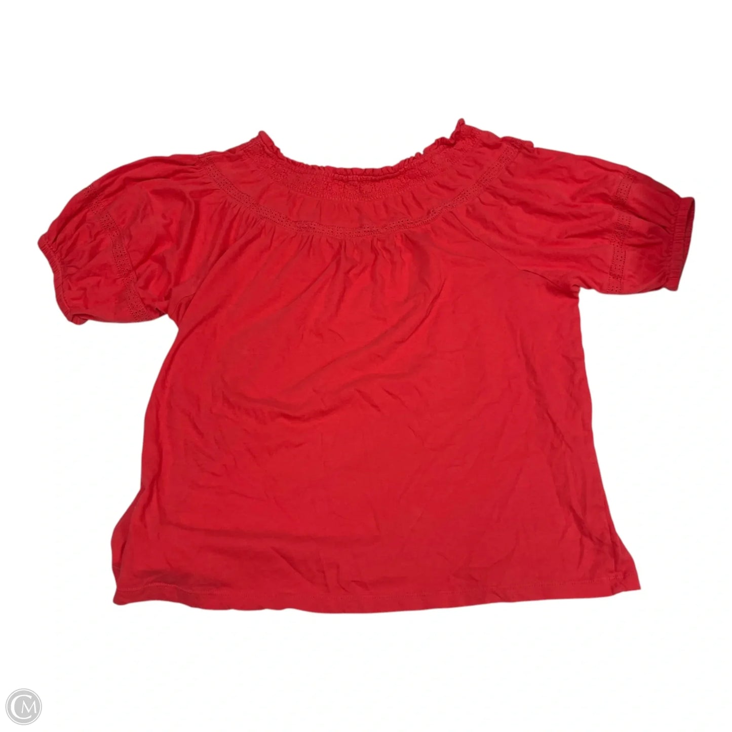 Top Short Sleeve By Loft In Red, Size: L