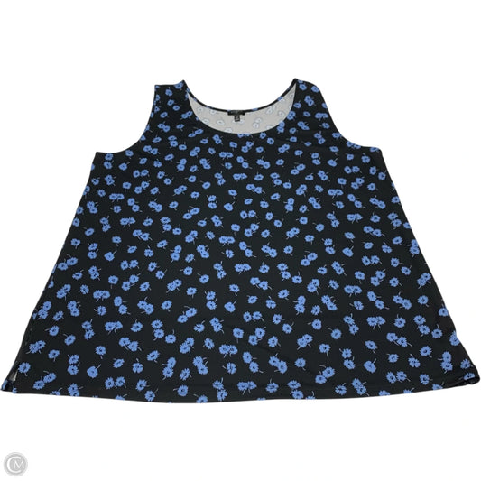 Blouse Sleeveless By Talbots In Black & Blue, Size: 2x