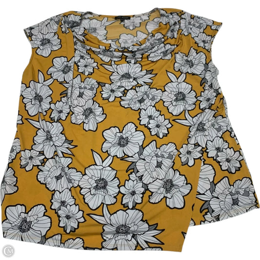 Top Sleeveless By Lane Bryant In White & Yellow, Size: 1x