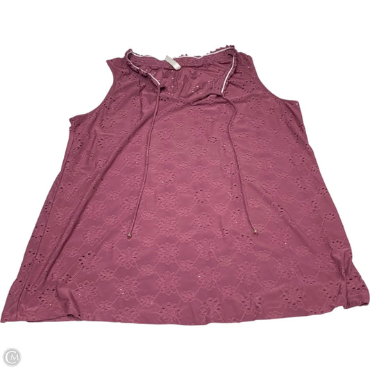 Top Sleeveless By Perseption Concept In Purple, Size: 2x