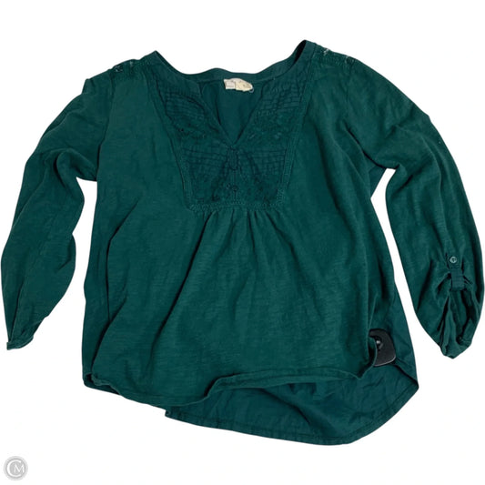 Top Long Sleeve By Meadow Rue In Green, Size: S
