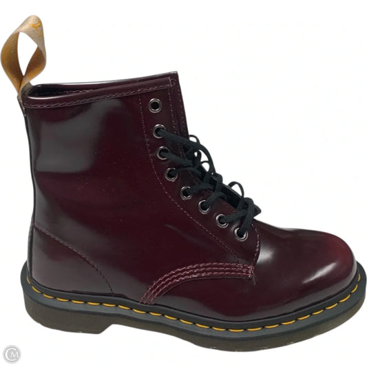 Boots Combat By Dr Martens In Maroon, Size: 8