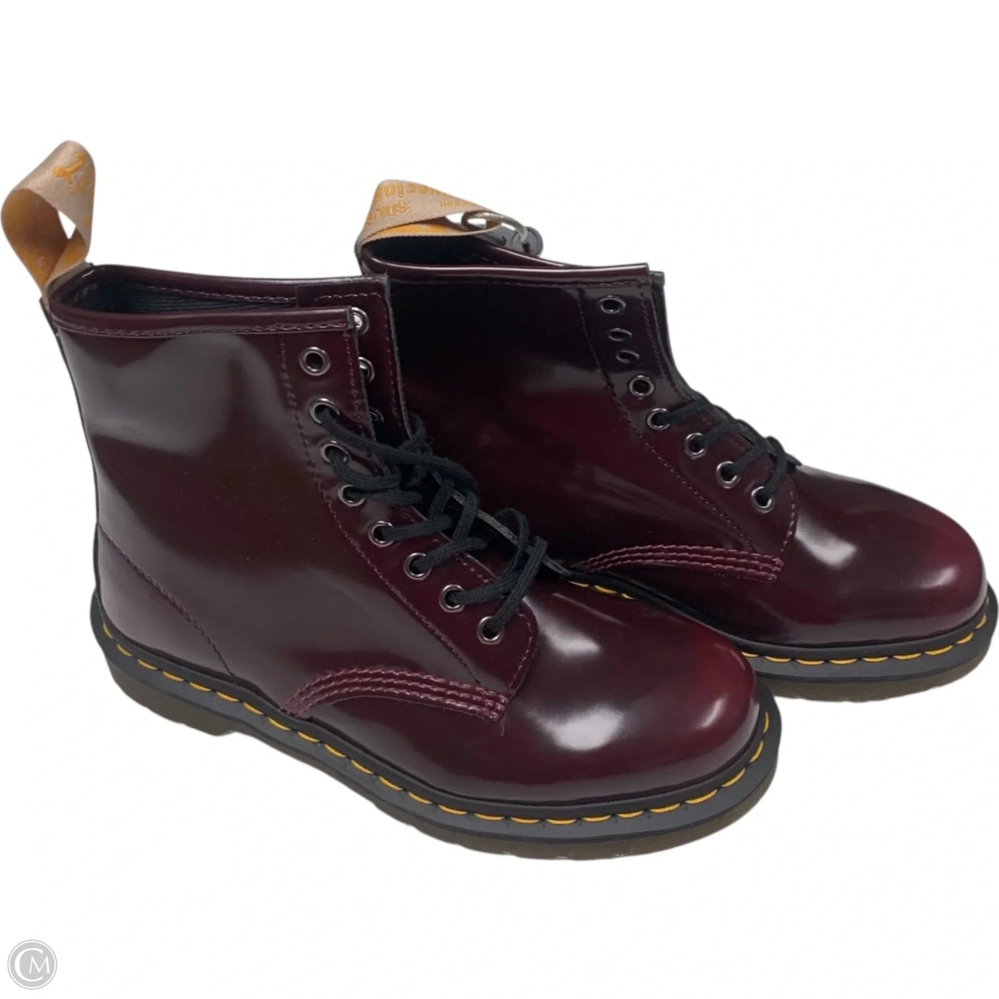 Boots Combat By Dr Martens In Maroon, Size: 8