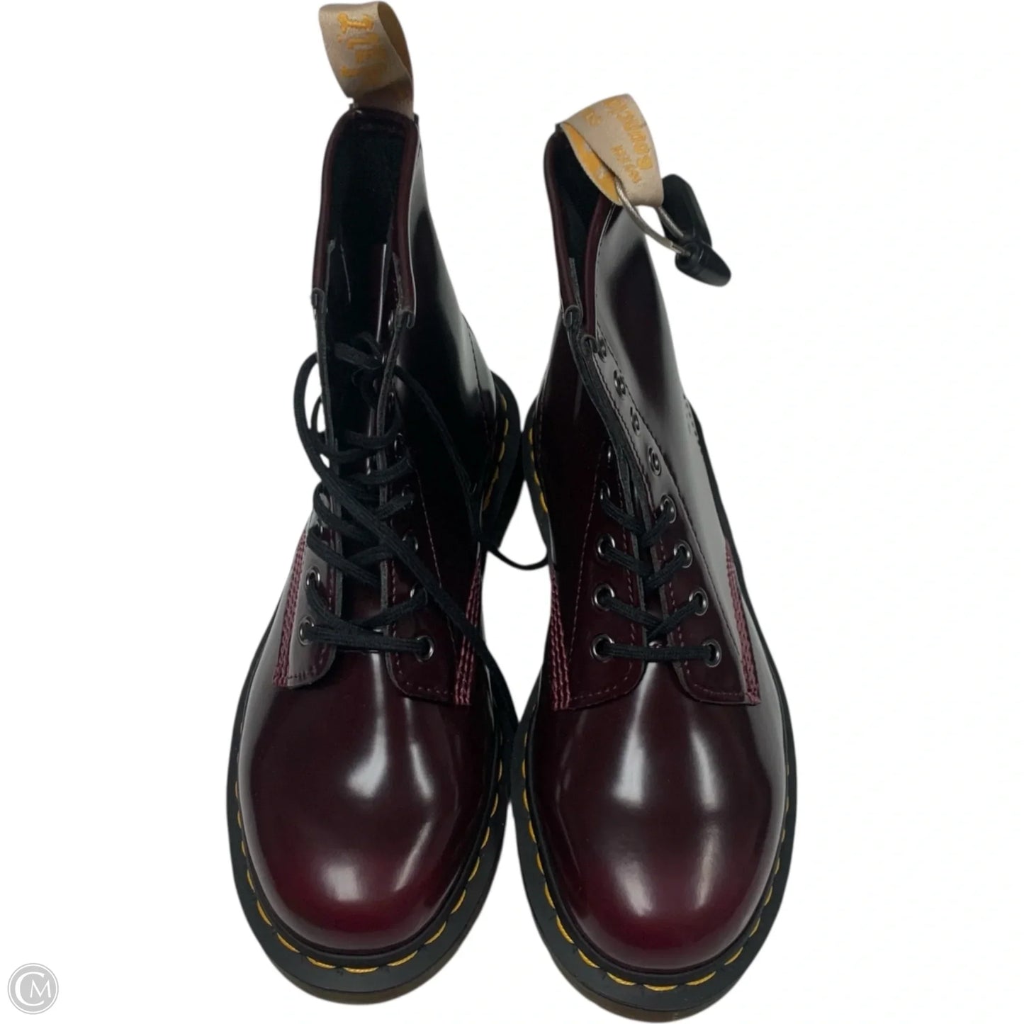 Boots Combat By Dr Martens In Maroon, Size: 8