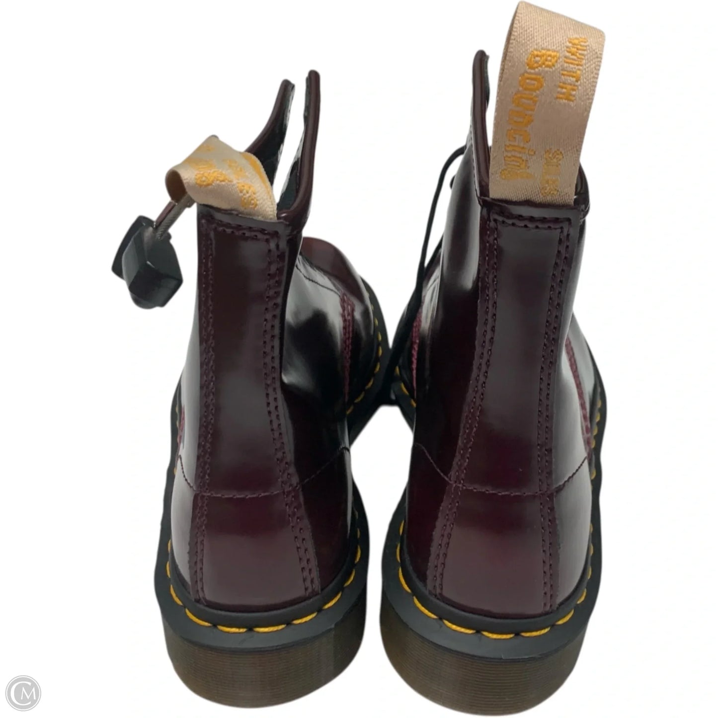 Boots Combat By Dr Martens In Maroon, Size: 8