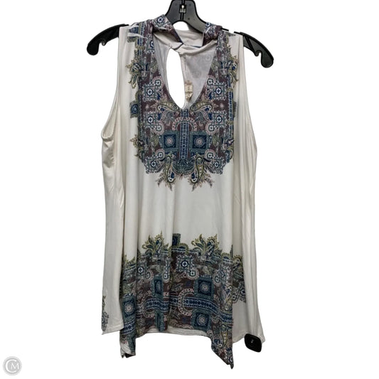 Top Sleeveless By Altard State In Blue & White, Size: L