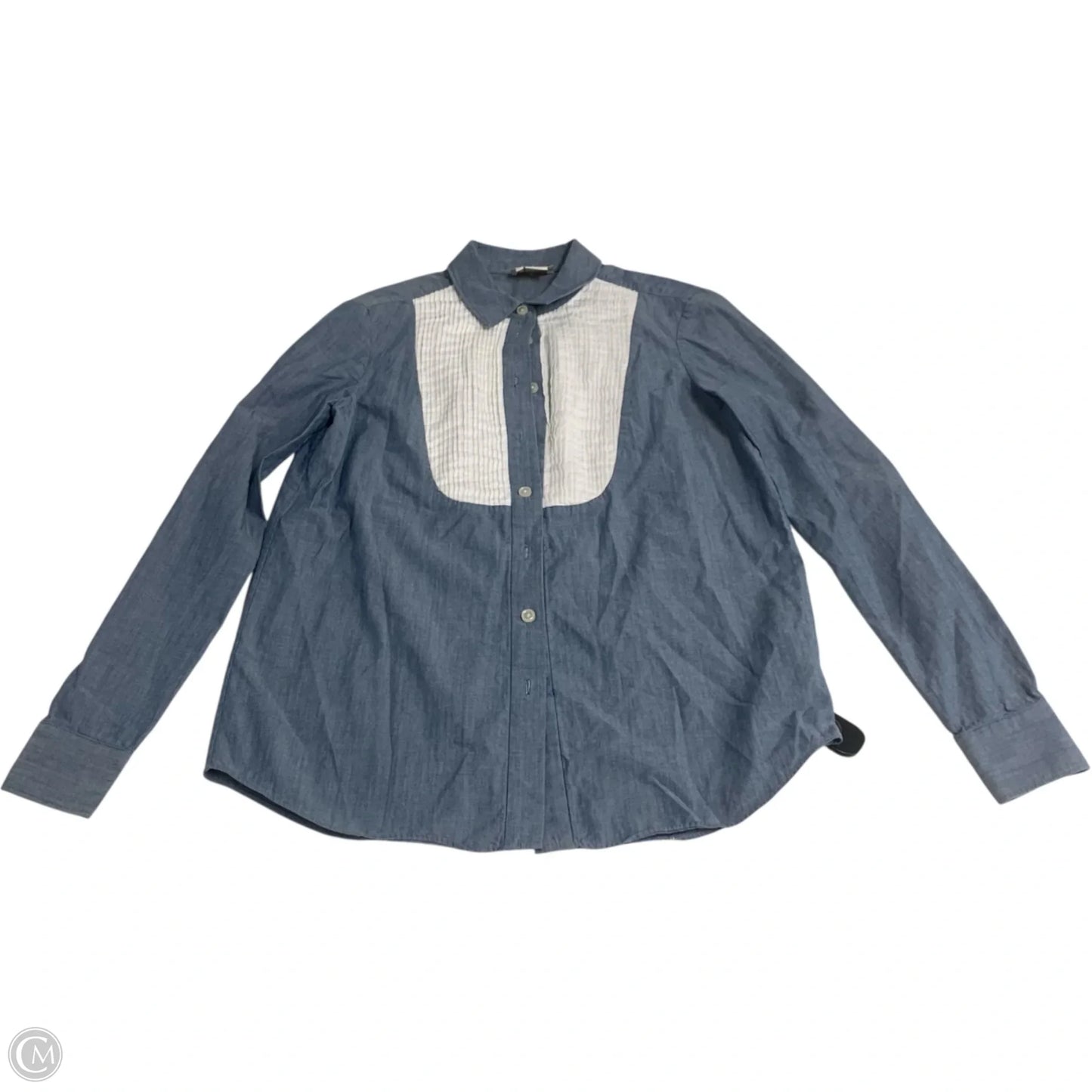 Top Long Sleeve Designer By Kate Spade In Blue & White, Size: Xxs