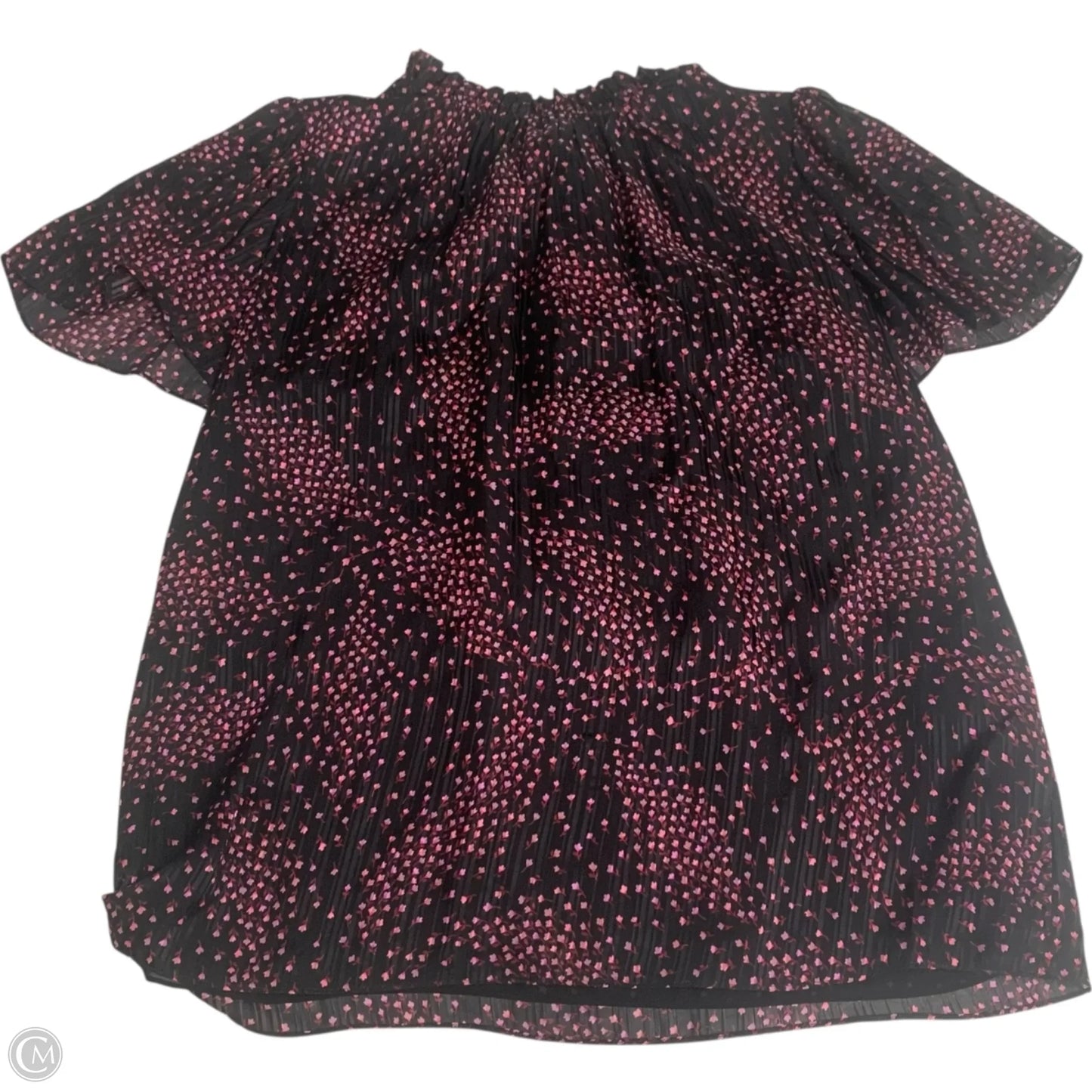 Blouse Designer By Kate Spade In Black & Pink, Size: L