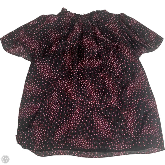 Blouse Designer By Kate Spade In Black & Pink, Size: L