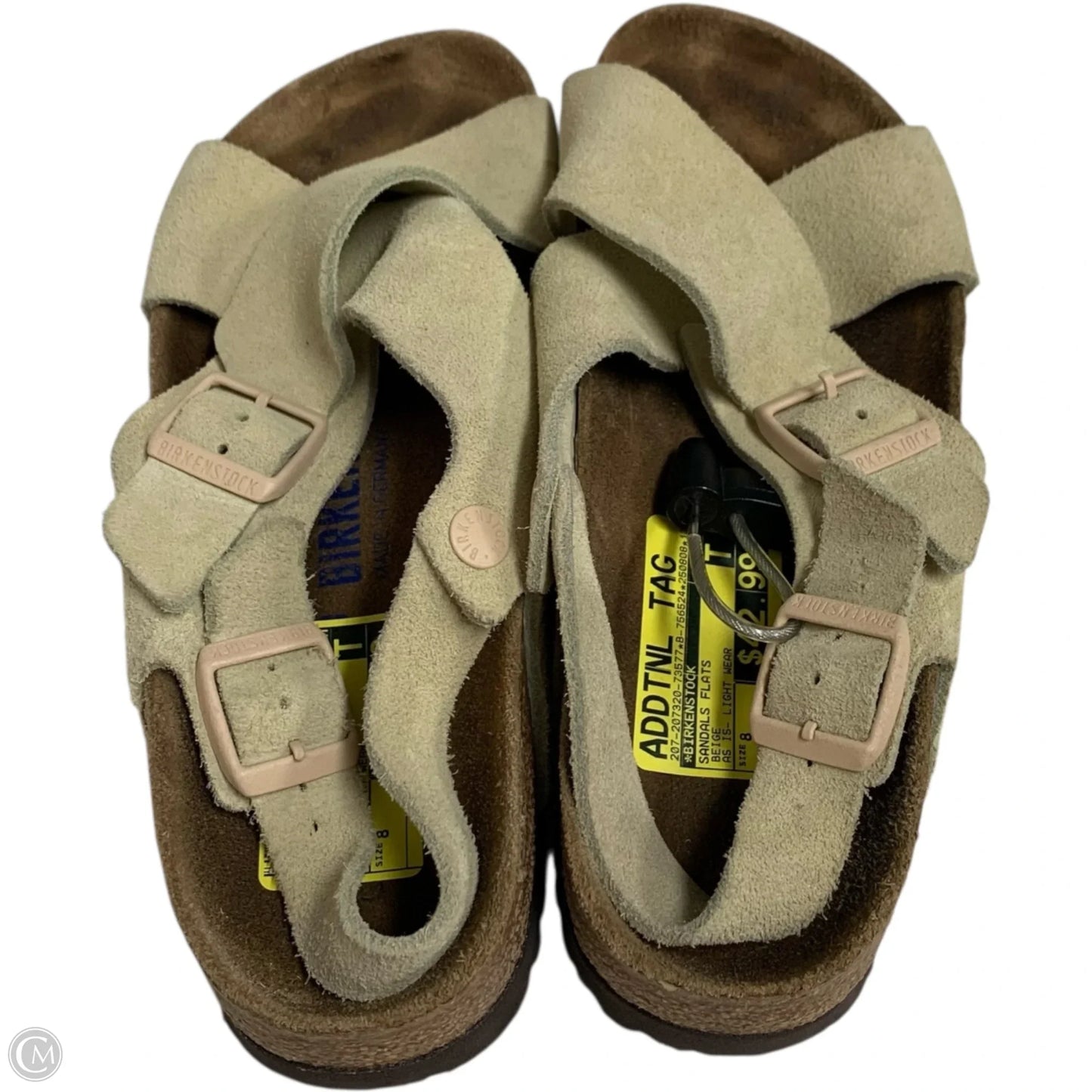 Sandals Flats By Birkenstock In Beige, Size: 8