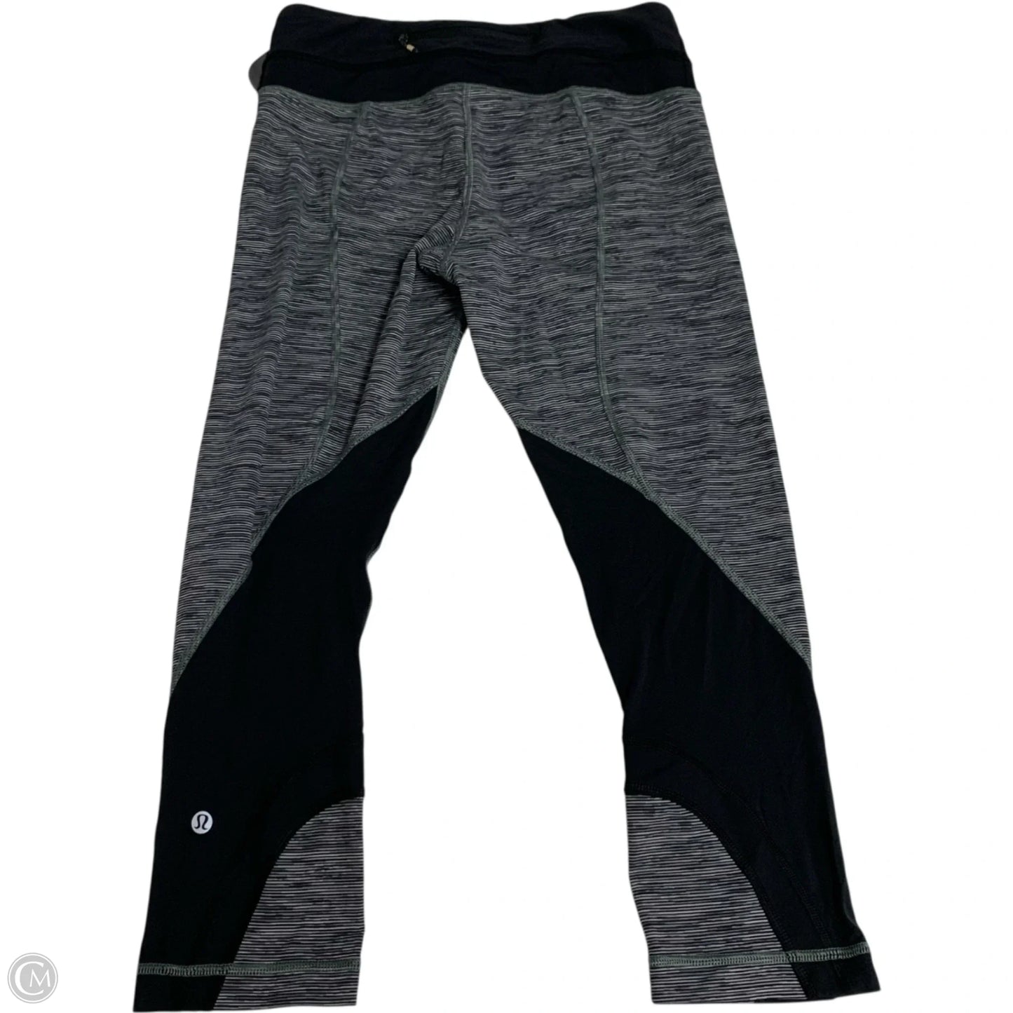 Athletic Leggings Capris By Lululemon In Black & Grey, Size: S