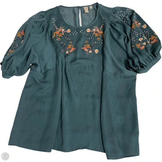 Blouse Short Sleeve By Dolan Left Coast In Blue, Size: 1x