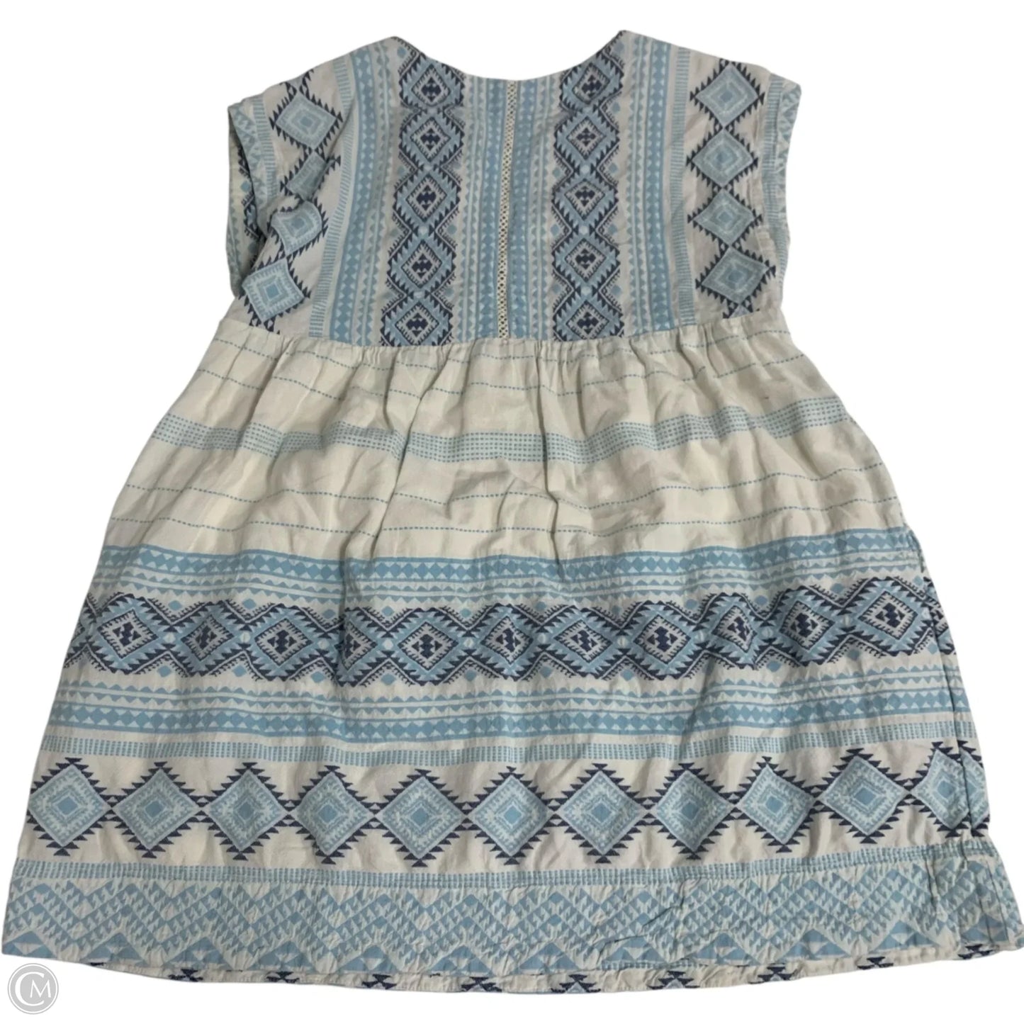 Dress Casual Short By Anthropologie In Blue & White, Size: Mp
