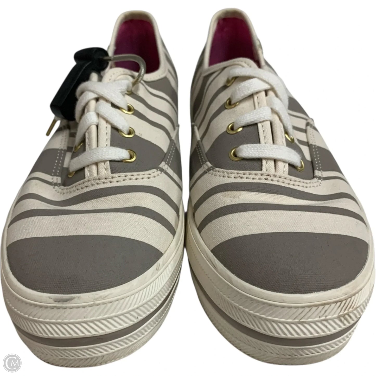 Shoes Designer By Kate Spade In Grey & White, Size: 7.5