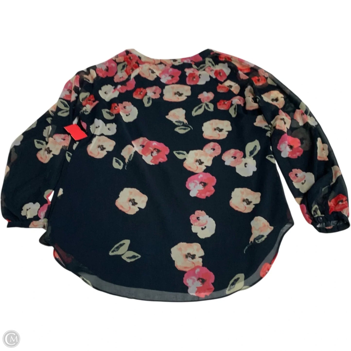 Blouse Long Sleeve By Cabi In Navy, Size: L