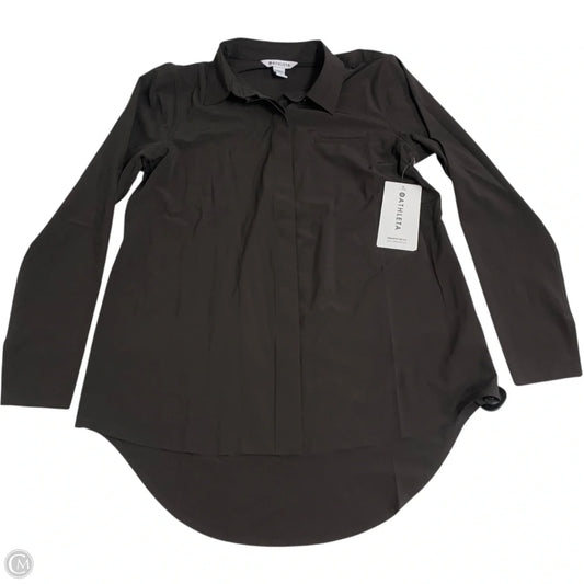 Athletic Top Long Sleeve Collar By Athleta In Brown, Size: S
