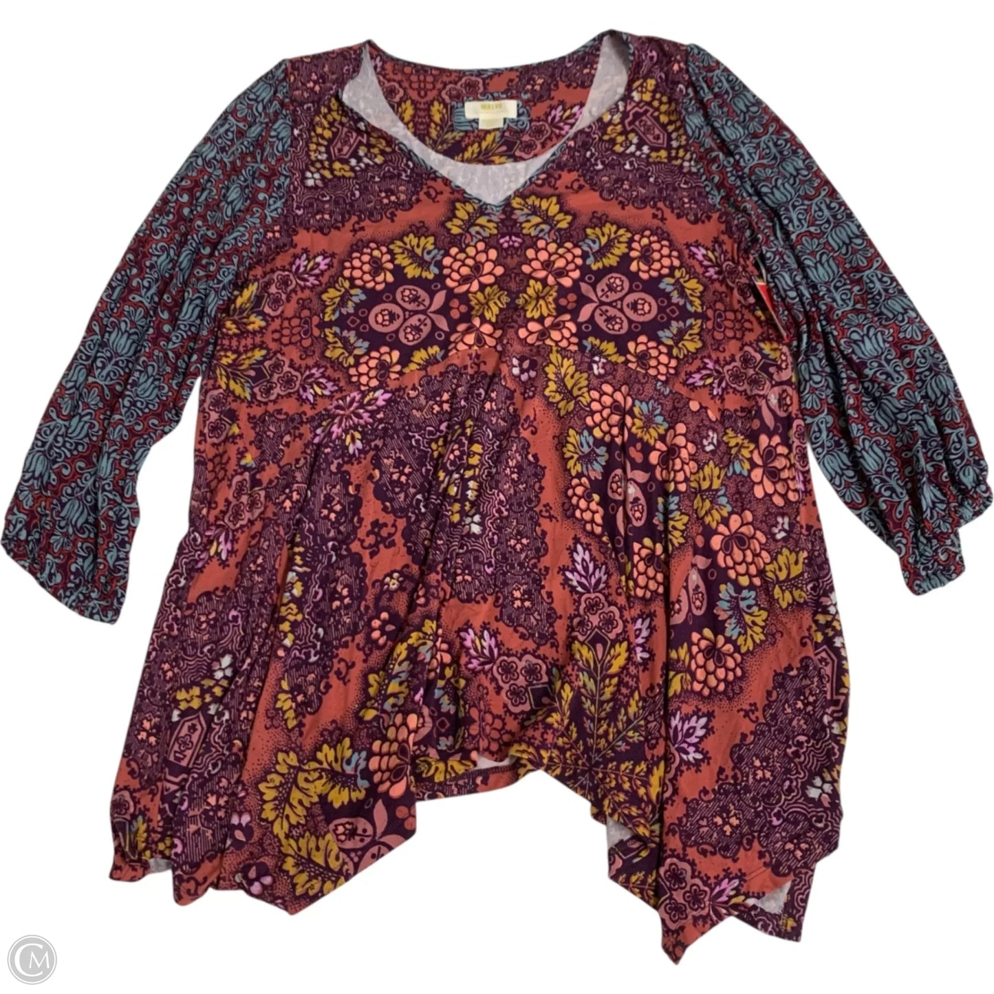 Tunic Long Sleeve By Maeve In Blue & Pink, Size: Xl