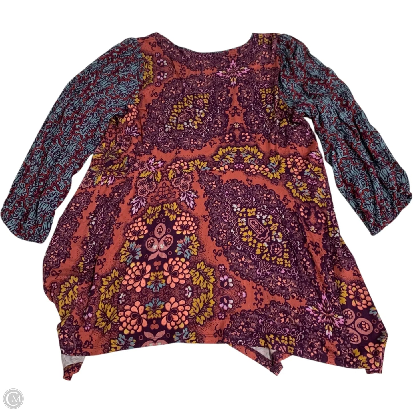 Tunic Long Sleeve By Maeve In Blue & Pink, Size: Xl