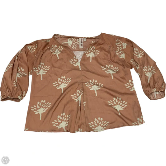 Blouse Long Sleeve By Dolan Left Coast In Orange, Size: S