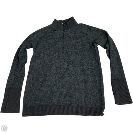 Athletic Top Long Sleeve Collar By Lululemon In Grey, Size: M