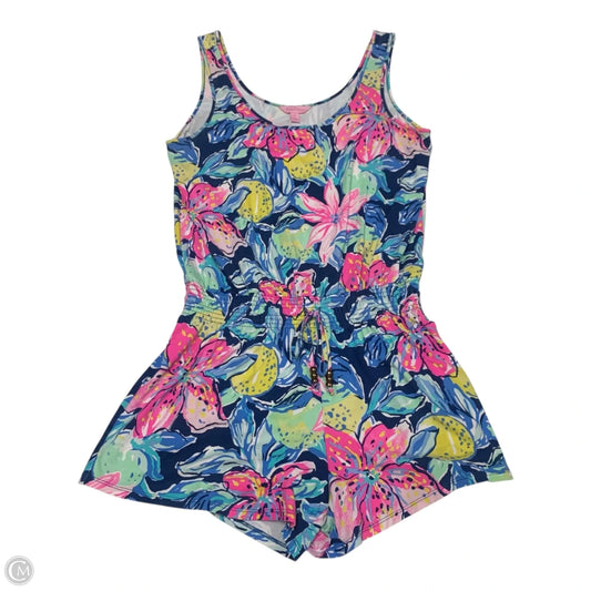 Romper Designer By Lilly Pulitzer In Blue & Pink, Size: M