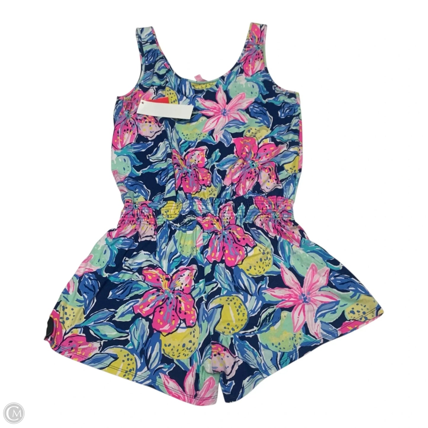 Romper Designer By Lilly Pulitzer In Blue & Pink, Size: M