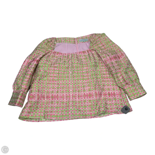 Top Long Sleeve Designer By Tuckernuck In Green & Pink, Size: Xl