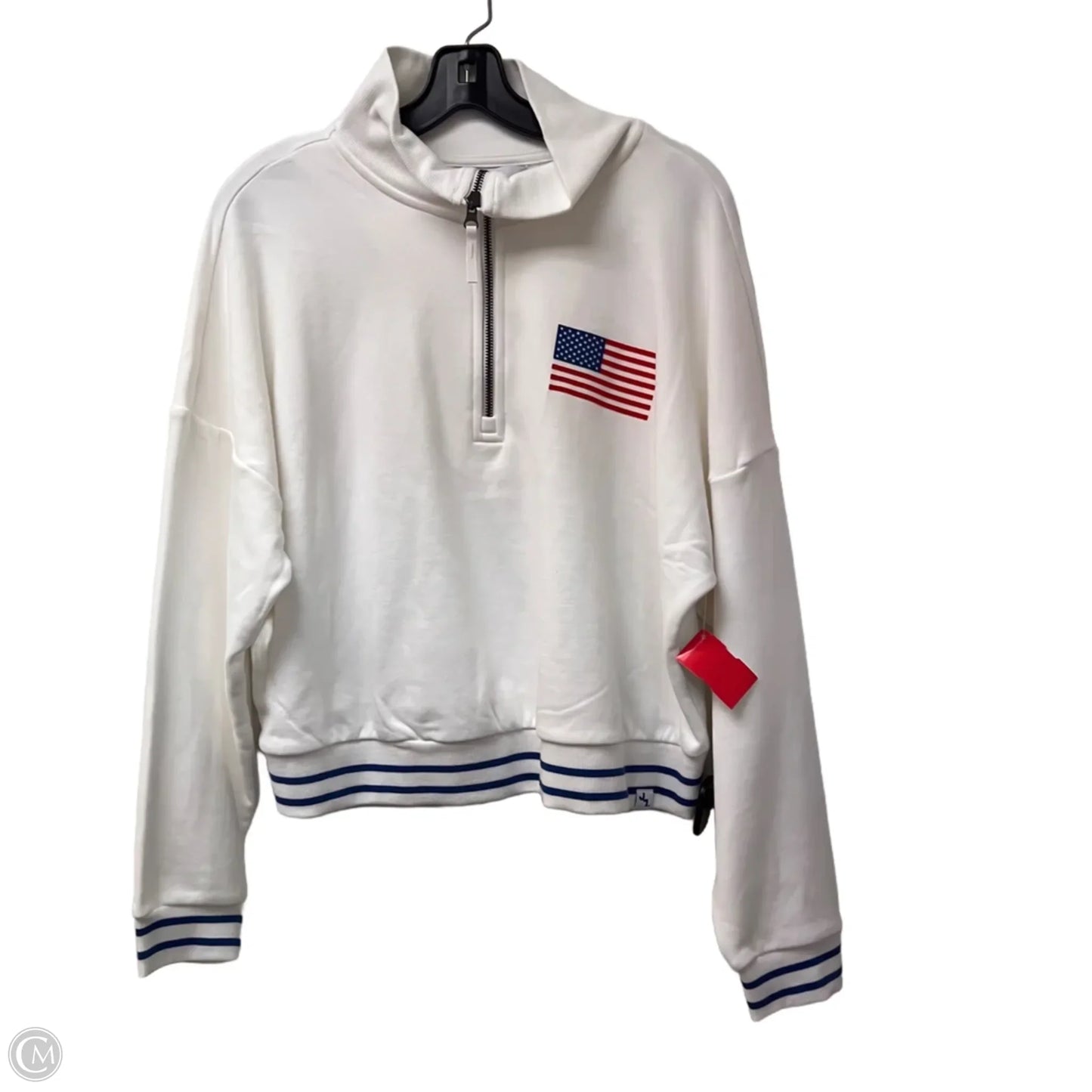 Athletic Sweatshirt Collar By Joy Lab In Blue & Red & White, Size: Xl