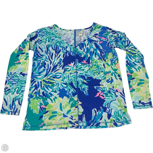 Top Long Sleeve Designer By Lilly Pulitzer In Blue & Green, Size: Xs