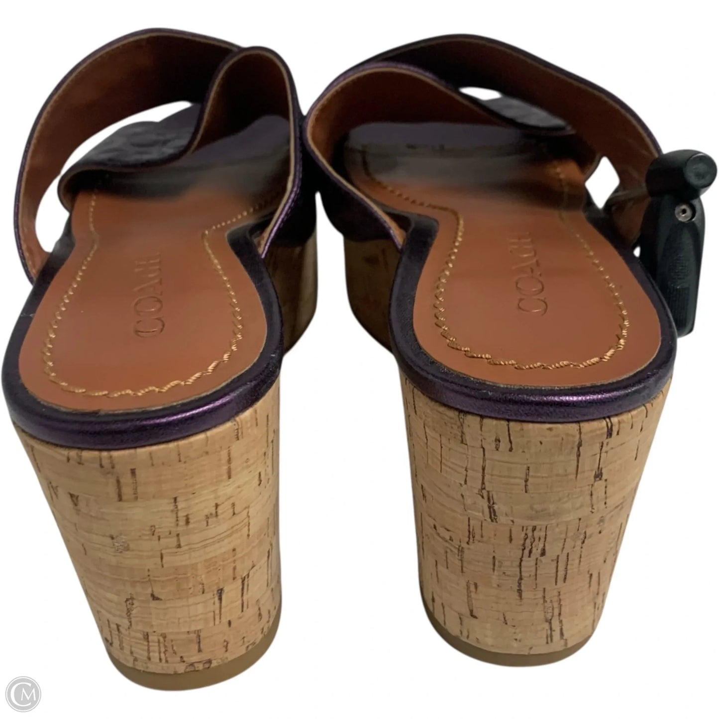Sandals Designer By Coach In Purple, Size: 7.5