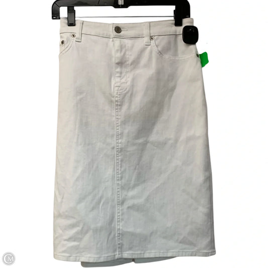 Skirt Midi By Lauren By Ralph Lauren In White Denim, Size: S