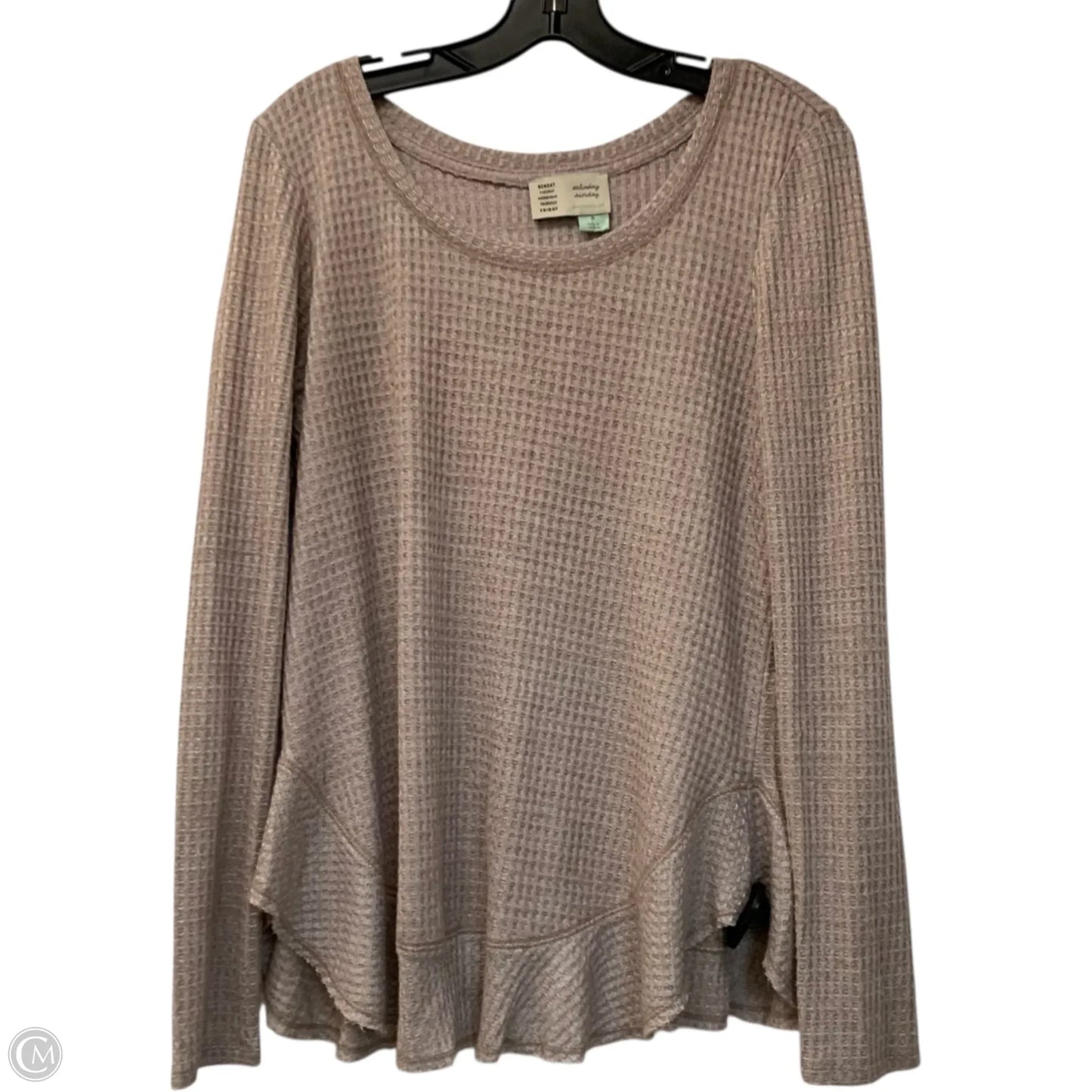 Top Long Sleeve By Saturday/sunday In Tan, Size: M