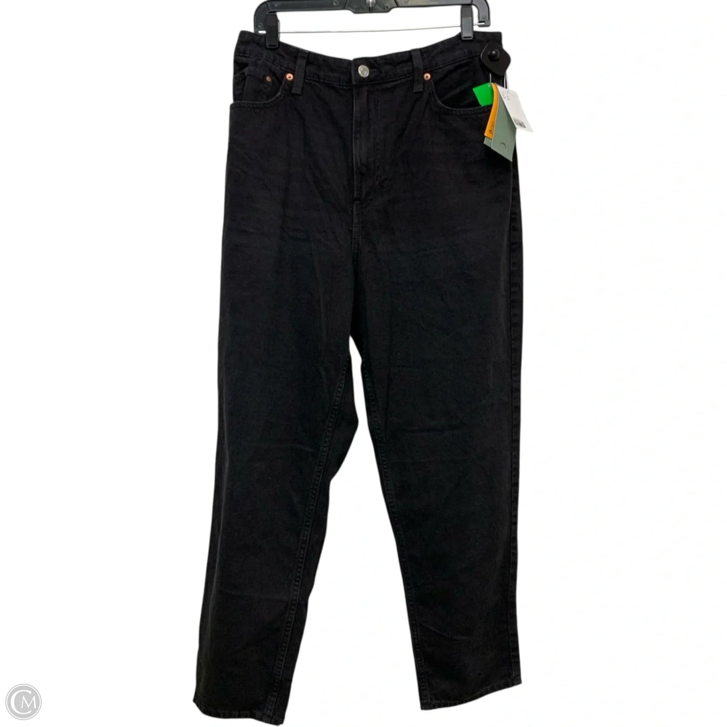 Jeans Straight By Asos In Black Denim, Size: 14