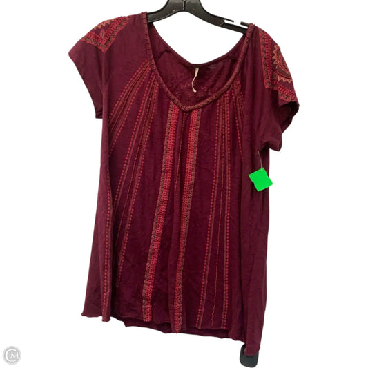 Top Short Sleeve By Free People In Purple, Size: M
