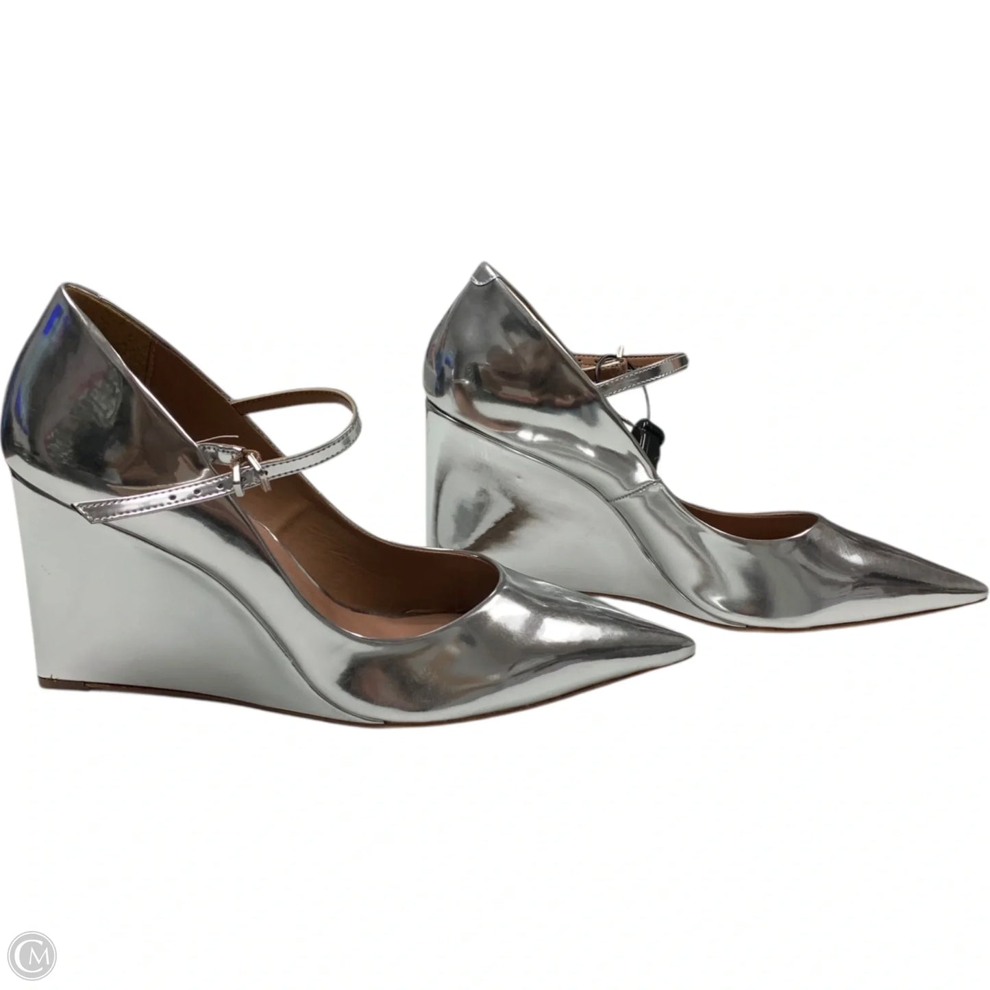Shoes Heels Wedge By Maeve In Silver, Size: 10.5
