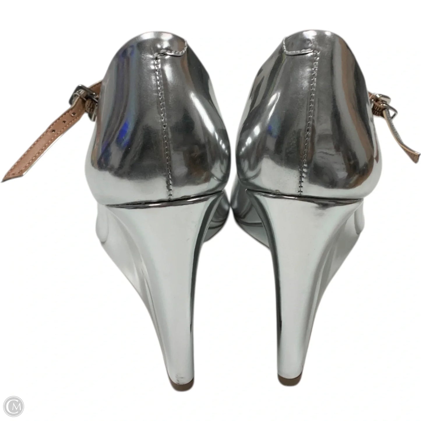 Shoes Heels Wedge By Maeve In Silver, Size: 10.5