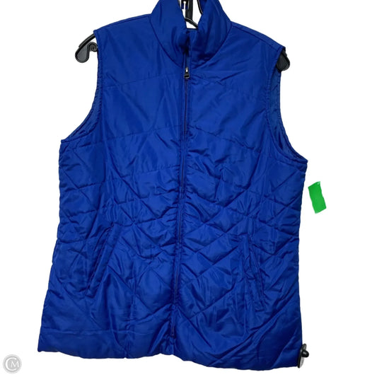 Vest Puffer & Quilted By Kim Rogers In Blue, Size: M