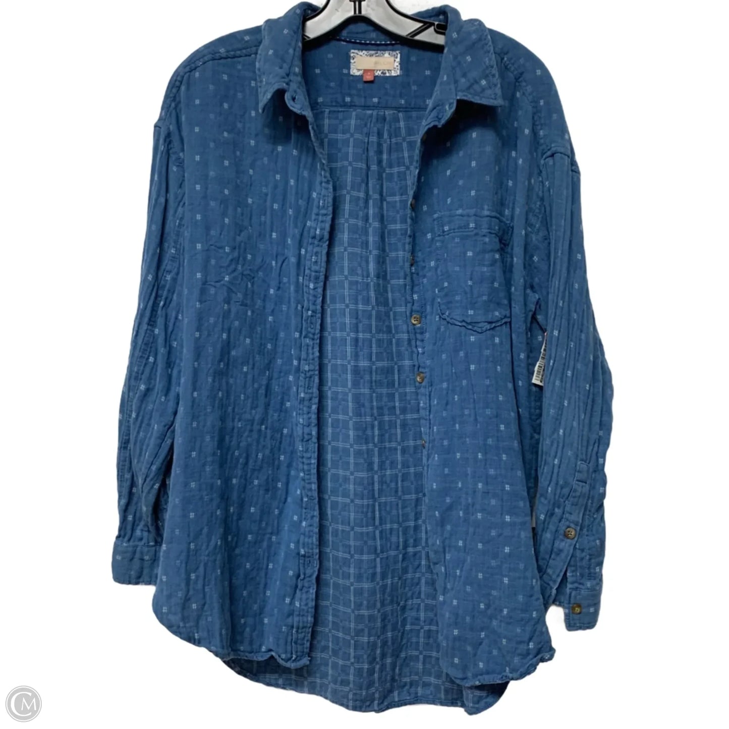 Top Long Sleeve By Pilcro In Blue, Size: S